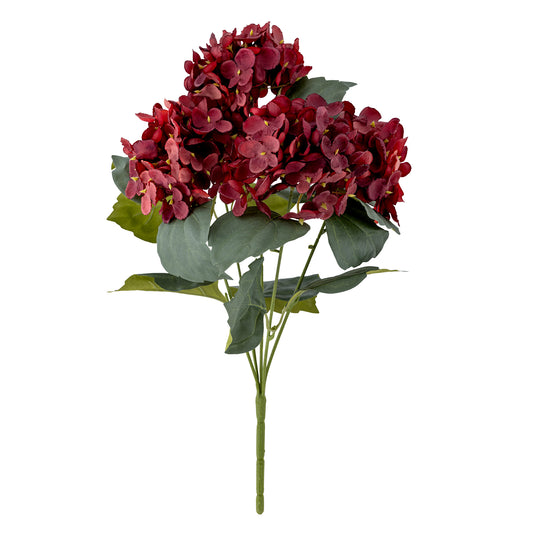 Hydrangea Stilk, Rød, Kunstige Blomster