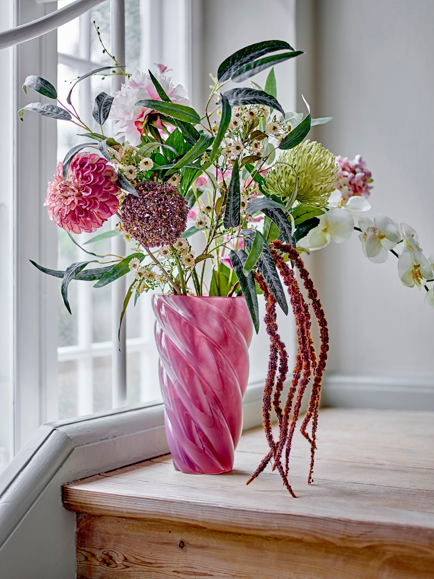 Hydrangea Stilk, Rosa, Kunstige Blomster