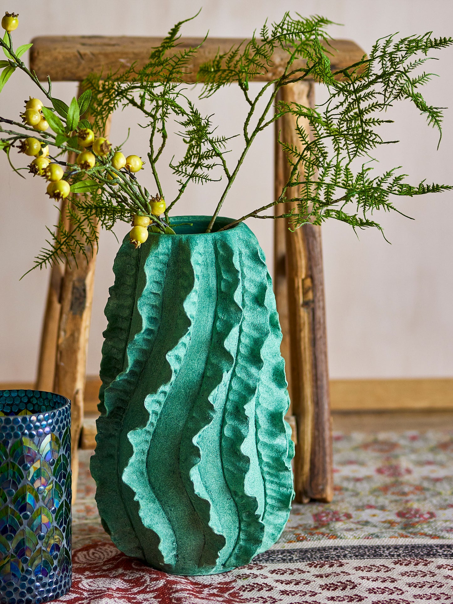 Natika Deko Vase, Grøn, Terrakotta